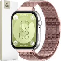 Tech-Protect MilaneseBand strap for Huawei Watch Fit 3 - rose (Acier inoxydable), Sangles de montre, Pink