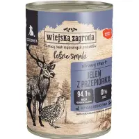 Wiejska zagroda – Saveurs forestières Cerf &amp; Caille – Nourriture humide pour chiots 6×400 g