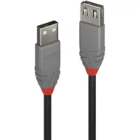 Lindy 36703 câble USB USB 2.0 2 m USB A Noir, Gris