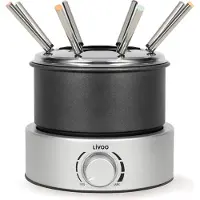 Livoo Elektrisches Fonduegerät, Set à fondue, Noir, Argent