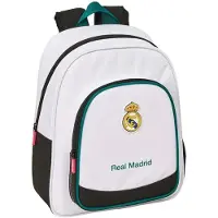 Safta Sac à dos Real Madrid, saison 26/27, petite taille, 10 litres, couleur blanche. Pour enfants, couleur blanche, taille unique