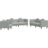 vidaXL Ensemble de canapés 3 pièces avec coussins gris clair velours