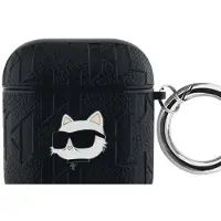 Karl Lagerfeld Monogram Choupette Head Case pour Airpods 1 / 2 - Noir