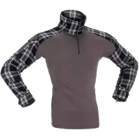 Invadergear Flannel Combat Long Sleeve T-shirt Gris 3XL