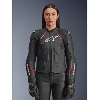 Alpinestars Veste en cuir pour femme Dusk Noir/Rose 38
