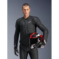 Alpinestars Dusk, veste en cuir ,Noir ,52
