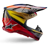 Alpinestars Supertech S-M10 Era Helmet Ece 22.06 Gold Yellow Rio Red Glossy Taille S