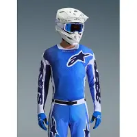 Alpinestars Racer Air Portl Maillot MX Bleu/Blanc XL hommes