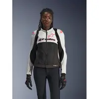 Alpinestars Veste de moto textile Stella SMX Air perforée pour femme, noir/blanc/gris, XL