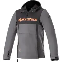 Alpinestars Sherpa Hoodie, veste en textile ,Noir/Gris/Rouge Néon ,L