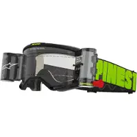 Alpinestars Masque Vision 5 Hollow Système Roll-Off Charcoal Fl Ylw Clear Roll Off, Taille: One Size