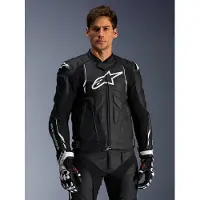 Alpinestars Veste en cuir Dusk Noir/Blanc 50 hommes