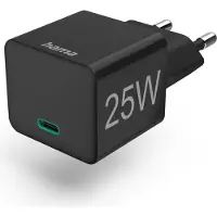 Hama Chargeur rapide, USB-C, PD/Qualcomm, mini-chargeur, 25 W, Noir