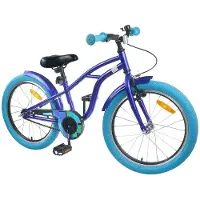 vidaXL Vélo enfant 22 pouces pour enfants de 7 à 12 ans Bleu foncé
