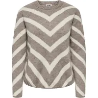 ONLY Pull-over 'ONLEliza' gris / blanc
