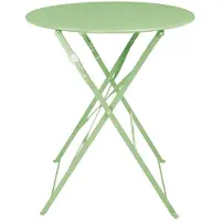 Bolero Table pliante ronde en acier, style pavé, vert clair, 595 mm