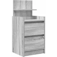 vidaXL Table de chevet avec 2 tiroirs sonoma gris 38x34x80 cm