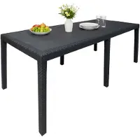 vidaXL Table de jardin anthracite 150x90x72 cm plastique aspect rotin