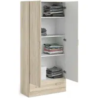Dmora Amylya - Armoire multi-usage 2 portes, 79x170 cm chêne marron, un tiroir