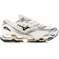 Mizuno Baskets pour homme, modèle D1GA2511, gamme Wave Prophecy LS, coloris blanc, noir et argent