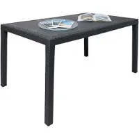 Dmora Ariana - Table d'extérieur, 150x90x72h cm Noir Anthracite, 10 places Italy
