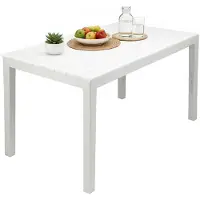 Dmora Asar - Table d'extérieur, 80x138x72h cm Blanc, 10 places Fabriqué en Italie