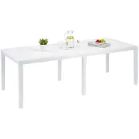 Dmora Abbaviva - Table d'extérieur, 150x90x72h cm Blanc, 10 places Italy