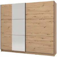 Dmora Sorgono - Grande Armoire, 237x210h cm Chêne Brun Nœuds, Porte-manteau