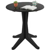 Dmora Trimble - Table d'extérieur, 70x70x72h cm Noir Antracite, 2 Places Italy