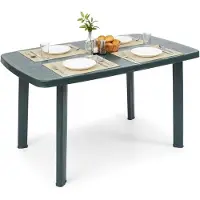 Dmora Greggs - Table Extérieur, 137x85x72h cm Vert, 6 Places Fabriqué en Italie