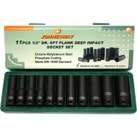 Jonnesway Impact Sockets Long Set of 11 Elem. 1/2" S03Ad4111S