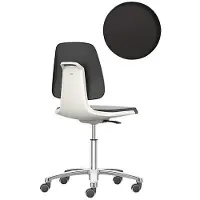 BIMOS Siège de travail pivotant Labsit, rembourrage SKINTEC, roulettes, L 450 x P 420 x H 450 - 650 mm, blanc