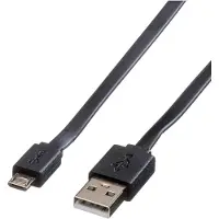 Roline Câble USB 2.0, USB A ST - Micro USB B ST, noir, 1 m
