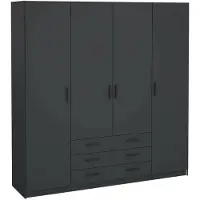 Dmora Epipola - Armoire Grande, 196x200h cm Gris, 9 Étagères