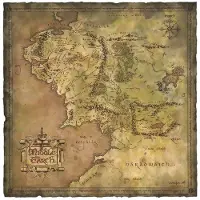 Weta Workshop The Lord Of The Rings Map Of Middleearth Poster Marron
