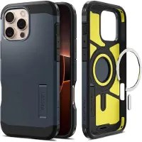 Spigen Tough Armor MAG iPhone 16 Pro Max MagSafe métal ardoise ACS08014 (Apple iPhone 16 Pro Max), Coque pour téléphone portable, Bleu