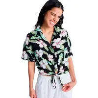 Roxy Salty Sweet Printed Short Sleeve Shirt Noir M Femme