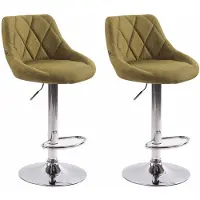 CLP lot de 2 tabourets de bar Lazio tissu
