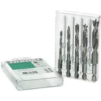 HiKOKI Zubehör 781983 Holzspiralbohrer-Set (5 Stück) mit 1/4" Sechskantschaft 4/5/6/8/10 mm (10 mm, 4 mm, 5 mm, 6 mm, 8 mm)