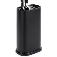 Excellent Housewares Porte-couteaux noir avec compartiments