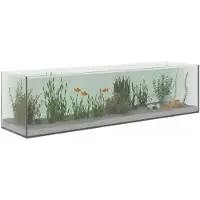 vidaXL Aquarium Avec Stockage Blanc Verre