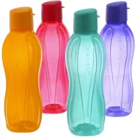 Tupperware Ensemble De 4 Bouteilles D'Eau Fliptop 750Ml, Multicolore - Plastique