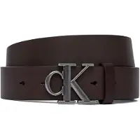 Calvin Klein Ceinture 'Smooth Monogram Buckle' brun foncé