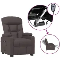 vidaXL Fauteuil relax électrique brun foncé Tissu