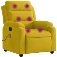 vidaXL Fauteuil de massage jaune velours