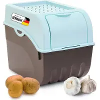 Novaliv 1x grand 9l hordes de pommes de terre turquoise light sac à pommes de terre seau à pommes de terre boîte à pommes de terre