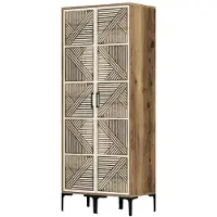 Dmora Acate - Armoire 2 Portes, 80x201 cm Noyer, 5 Étagères