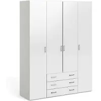 Dmora Amoruccio - Armoire Grande, 154x200h cm Blanc Brillant, 9 Étagères