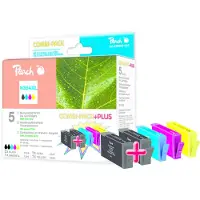 Peach Combi-Pack - Pack de 4 - noir, jaune, cyan, magenta - compatible - remanufacturé - cartouche d'encre (alternative à : HP 364XL)