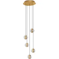 Nova Luce Licio - lampe suspendue - Ø 31 x 150 cm - 16W dimmable LED inclus - or